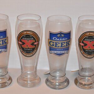 Set of 4 Pint Beer Glasses by Beer Crew - New with Tags